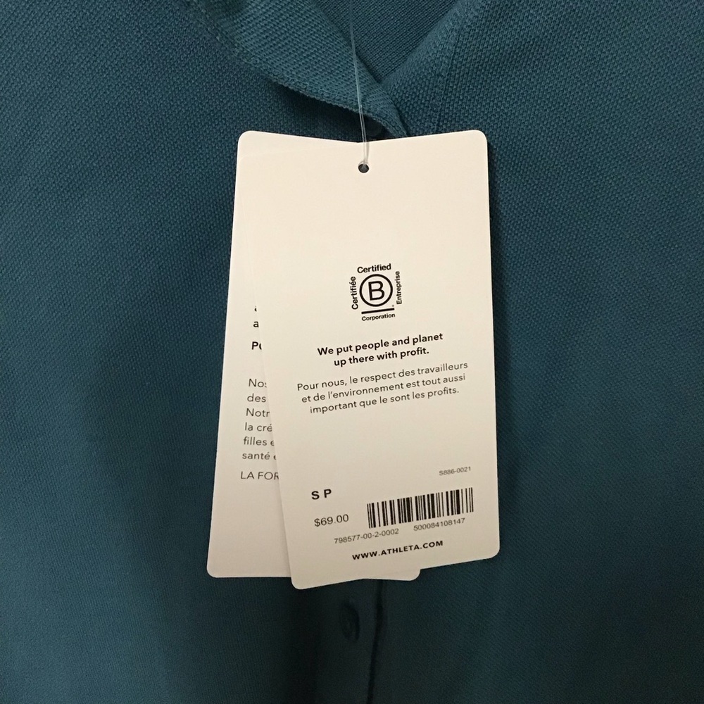 Athleta Pigue Short Sleeve Polo Shirt Womens Size Small - Picture 5 of 5